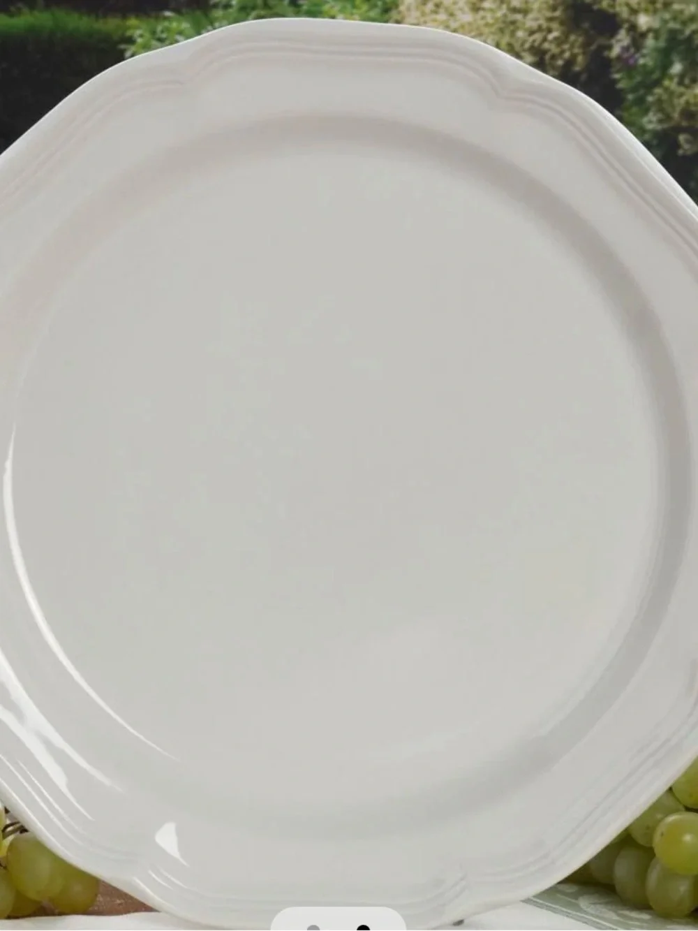 Mikasa French Countryside Ivory Scalloped Ceramic Dinner 12 In Serving Platter